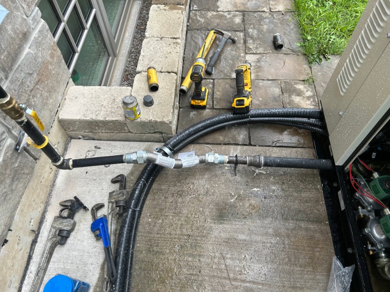 Natural gas connection for standby generator